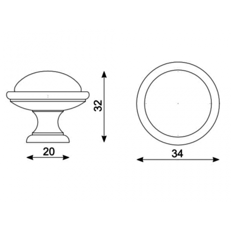 Úchytka knopka MOET / Porcelán s motivem staročerná