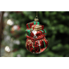 Designová ozdoba na vánoční stromeček z plastu s motivem tašky plné dárků.