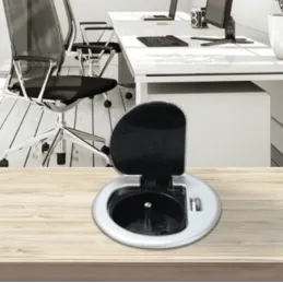 Stolní nabíjecí zásuvka COMPACT 1x230V + USB nabíjení / Hliník