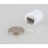 Jednoduchý magnet s přídržnou silou 1,8 kg.
Montážní otvor pro zapuštění je 9 mm.