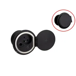 Interiérová zásuvka do stolu LUPO FRENCH 1x230V + USB A/C - Černá