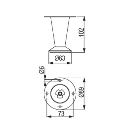 Nábytková nožička PALMA / Broušená mosaz