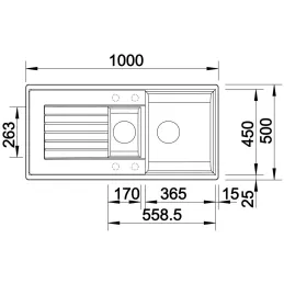 Kameninový dřez Blanco ZIA 6 S / Šedá vulkán