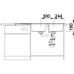 Kameninový dřez Blanco ZIA 8 S / Šedá vulkán