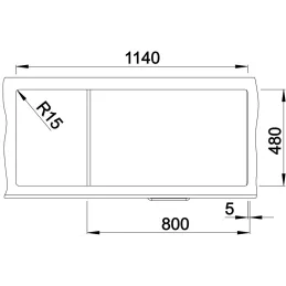 Kameninový dřez Blanco ZIA 8 S / Šedá vulkán