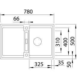 Kameninový dřez Blanco ADIRA 45 S s excentrem / Šedá skála