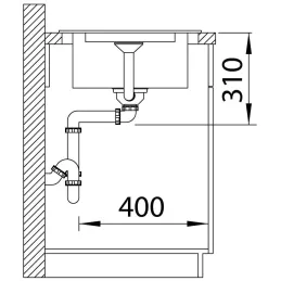 Kameninový dřez Blanco ADIRA 45 S s excentrem / Šedá skála