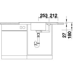 Kameninový rohový dřez Blanco ZIA 9 E / Šedá vulkán