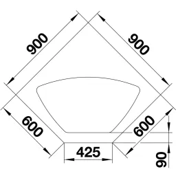 Kameninový rohový dřez Blanco ZIA 9 E / Šedá vulkán