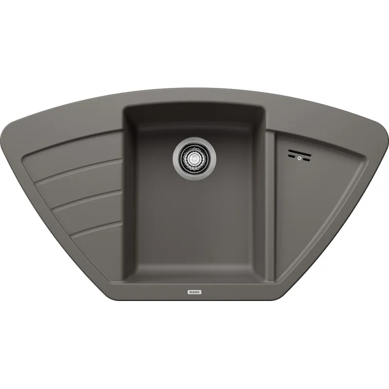 Kameninový rohový dřez Blanco ZIA 9 E / Šedá vulkán