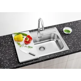 Set Blanco Nerezový dřez DANA 6 + Baterie DARAS-S se sprškou / Lesklý chrom