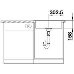 Set Blanco Nerezový dřez DANA 6 + Baterie DARAS-S se sprškou / Lesklý chrom