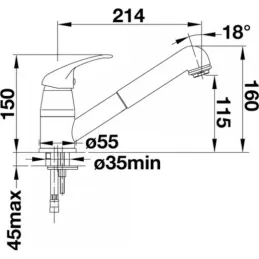 Set Blanco Nerezový dřez DANA 6 + Baterie DARAS-S se sprškou / Lesklý chrom