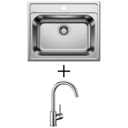 Set Blanco Nerezový dřez DANA 6 + Baterie MIDA / Lesklý chrom