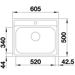 Set Blanco Nerezový dřez DANA 6 + Baterie MILA / Lesklý chrom