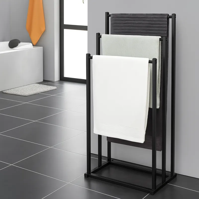 Věšák na ručníky MIRA / Černý matný