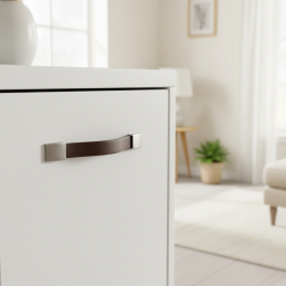 Kožená úchytka LEATY / Nikl...