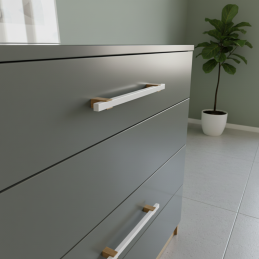 Dřevěná úchytka LEO / Bílá...