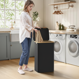 Koš na prádlo SOFT 90L / Černá