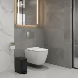 Odpadkový koš DESERT s pedálem 5 l / Černý matný