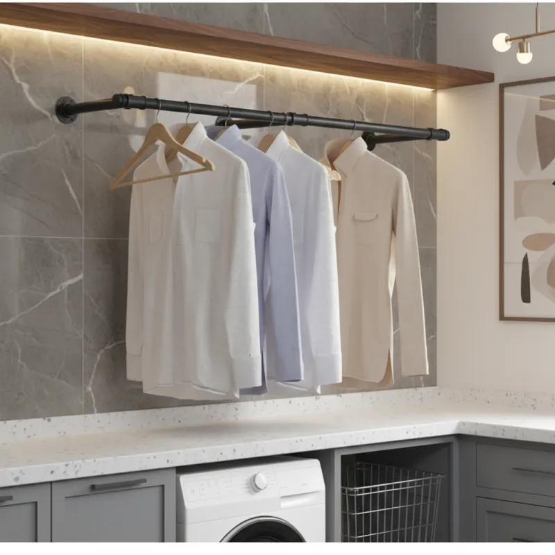 Šatní tyč na oděvy REGALO 1700 mm / Černá matná