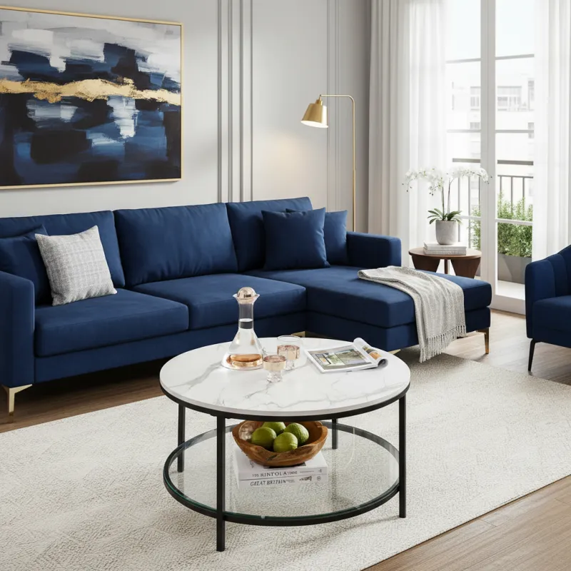 Konferenční stolek REGALO MARBLE / Černý matný