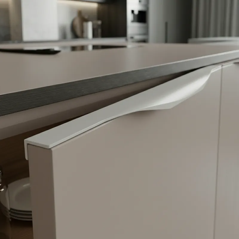 Úchytka na hranu dveří VULCANO / Bíla matná