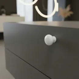 Úchytka knopka VALEA / Bílá lesklá