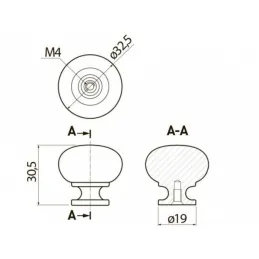 Úchytka knopka VALEA / Zlatá broušená