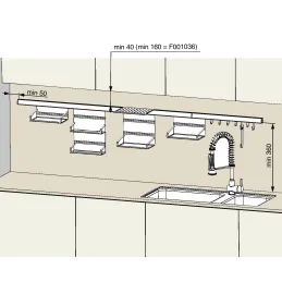Sada závěsných polic OXXO II 600 mm / Antracit