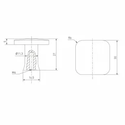 Knopka LANDRA / Černá matná