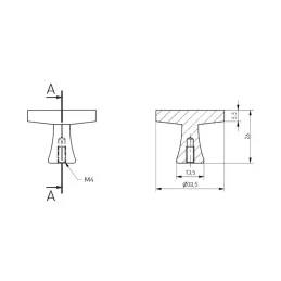 Úchytka knopka MAIRA / Broušená zlatá