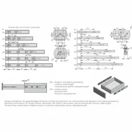 Kuličkový výsuv s tlumením a bezúchytkovým otevíráním 45 mm PRO