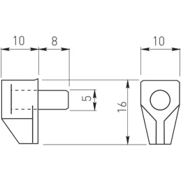 Podpěrka police 5 mm SAFETY / Transparent - 100 ks
