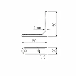Spojovací úhelník 50 x 50 mm / Nikl