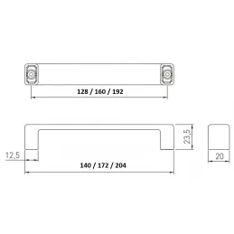 Úchytka LENA / Černá matná