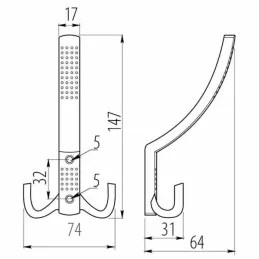 Nábytkový věšák BRUNO Maxi / Černý matný