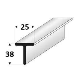 Univerzální spojovací lišta na pracovní desku 38 mm na rovnou ABS hranu / Hliník