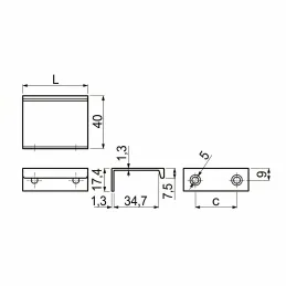 Úchytka na hranu dvířek DIAZ / Černá matná