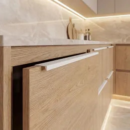 Úchytka na hranu dvířek DIAZ / Bílá matná