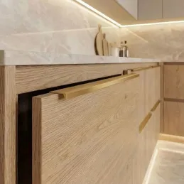 Úchytka na hranu dvířek DIAZ / Zlatá broušená