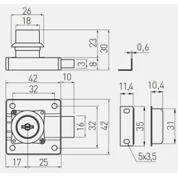 Kovový zásuvkový zámek NEO / Černý