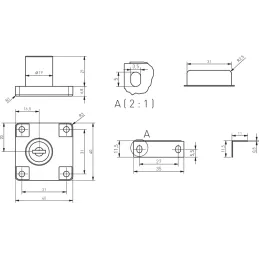 Kovový zásuvkový zámek NEO / Černý