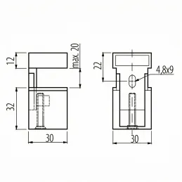 Držák police QUADRO Mini / Nerez