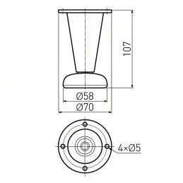 Nábytková nožička PALMA / Lesklý chróm