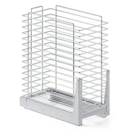 Výsuvný koš na prádlo s tlumením a uchycením na dvířka ORTA / Lesklý chrom