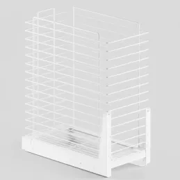 Výsuvný koš na prádlo s tlumením a uchycením na dvířka ORTA / Bílá matná