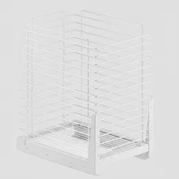 Výsuvný koš na prádlo s tlumením a uchycením na dvířka ORTA / Bílá matná