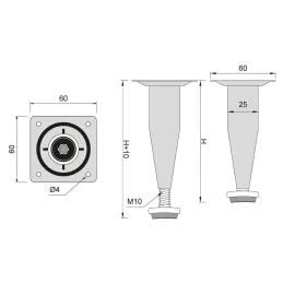 Nábytková nožička EUROPE / Černá matná