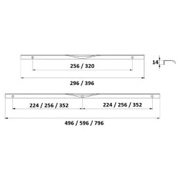 Úchytka na hranu dvířek PABLO / Černá matná